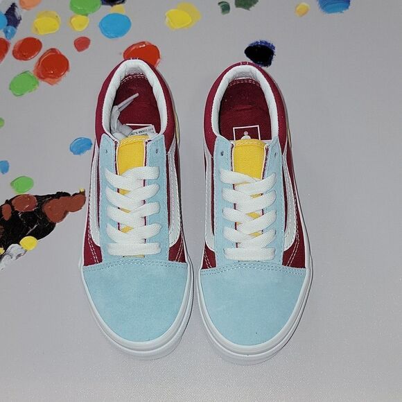 Vans Old Skool Classic Retro Rainbow Multi Color Skate Shoes Size 13 - Picture 6 of 10